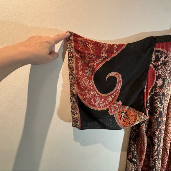 AVANI DEL AMOUR Sz M/L Bohemian Unlined Colourful Fringed Open Front Kimono - Picture 4 of 8